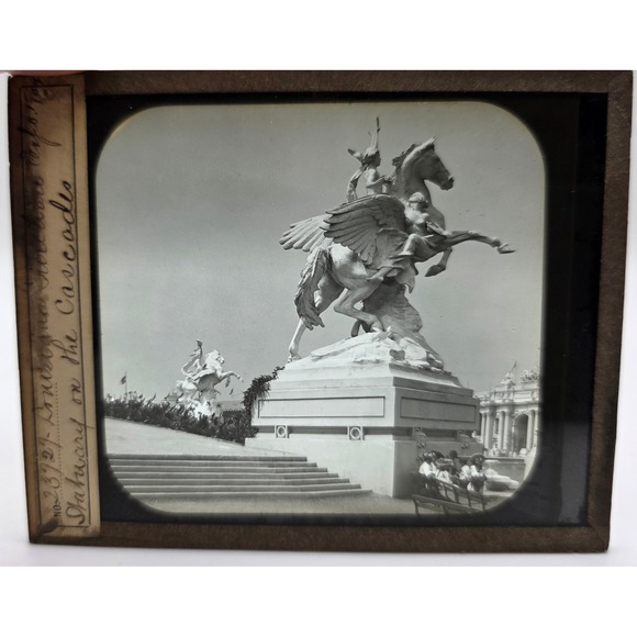 Other - Antique Glass Lantern Slide – Pan-American Exposition Pegasus Statue c.1901